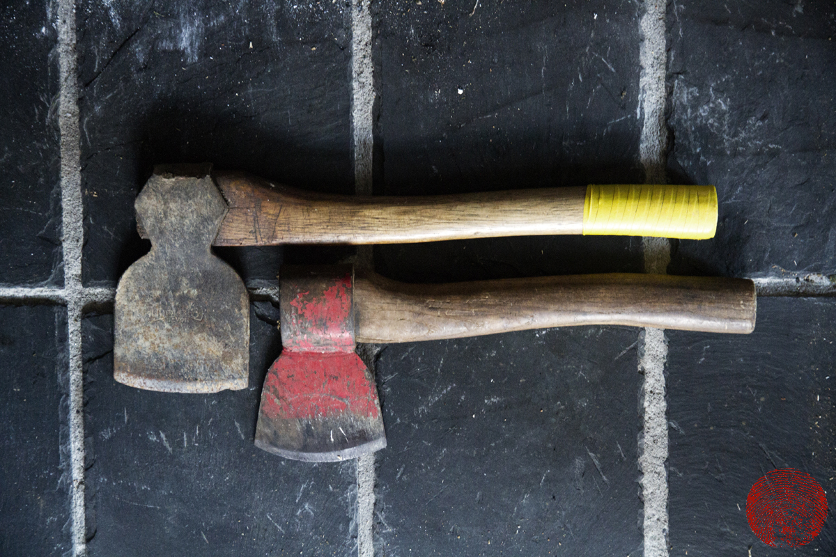 Vintage axes prior to restoration