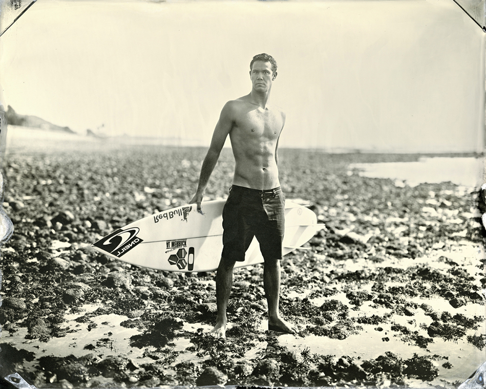 tin type portrait of jordy smith for surfland