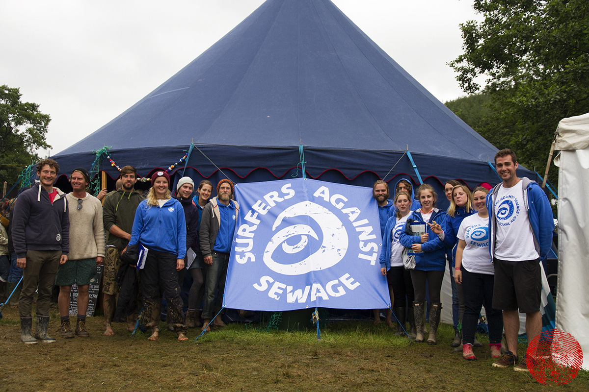 the team of surfers against sewage volunteers and regional reps  at somersault festival 2015